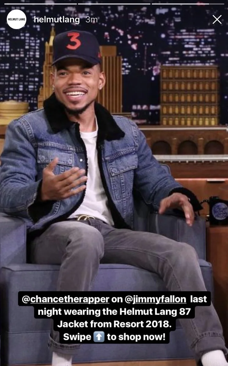 Chance the rapper in Helmut Lang Jeans