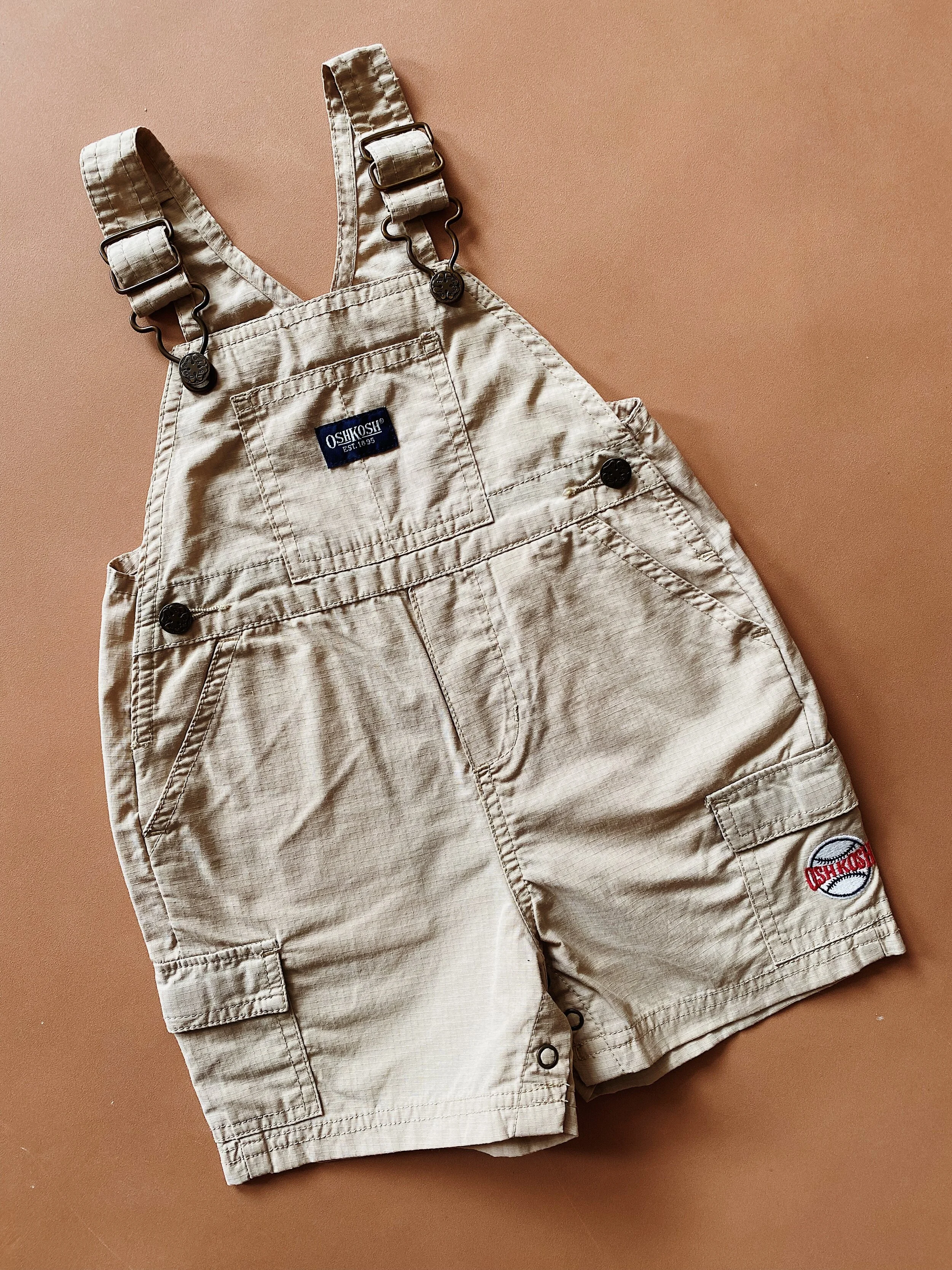 khaki overall shorts
