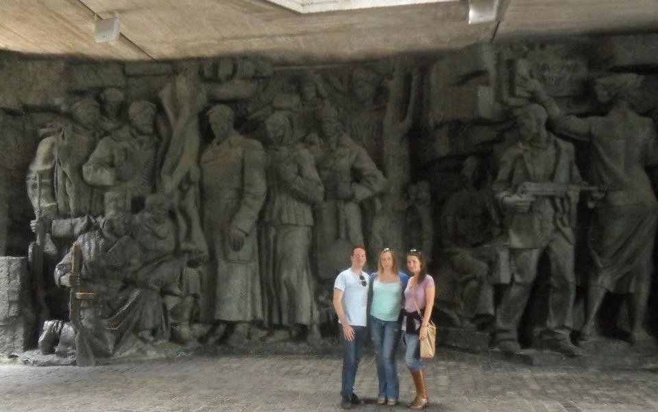 Visiting a museum, like tourists do - photo, yes, smiles, no at this memorial...