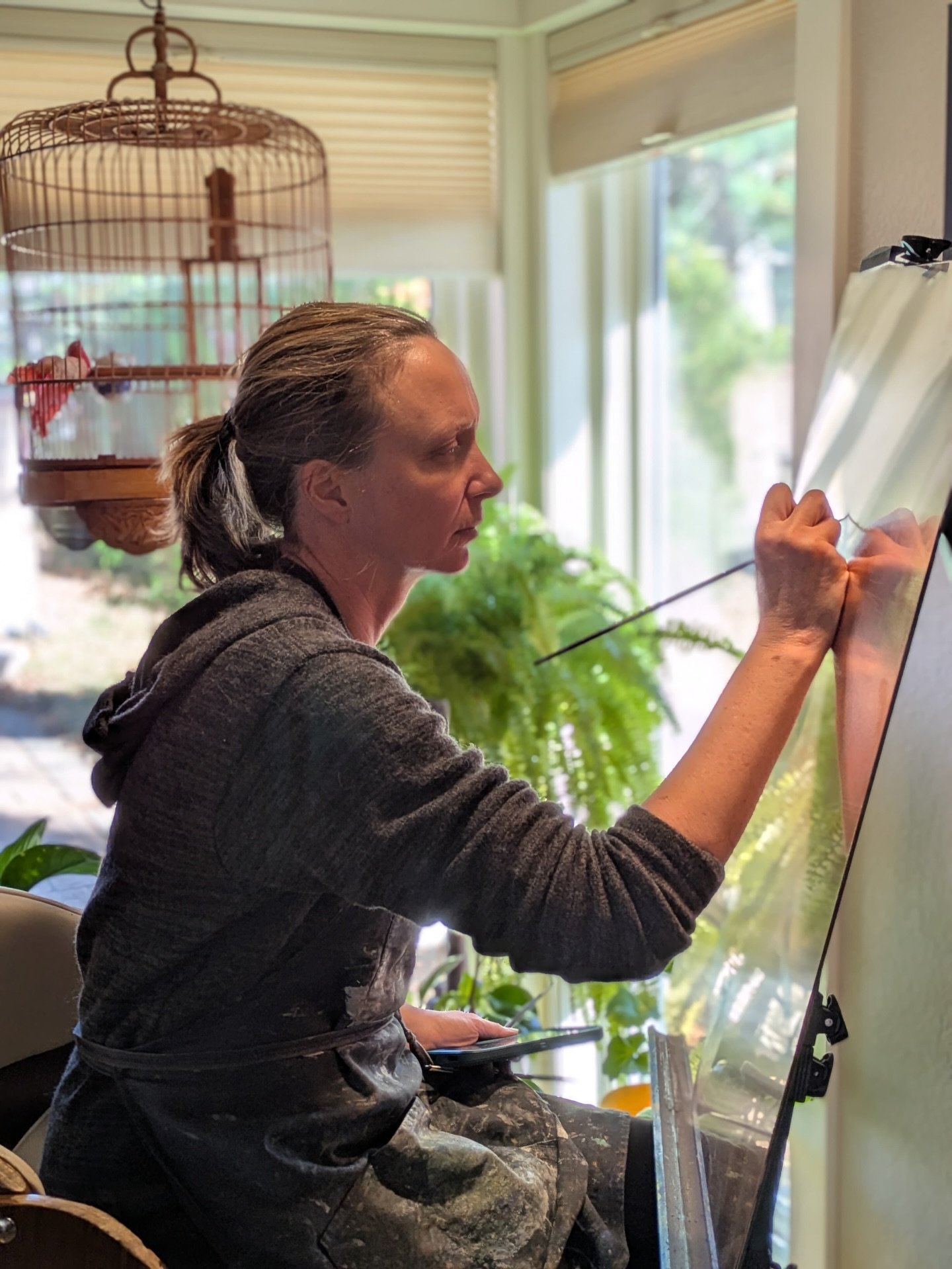 I&rsquo;ve been busy working, learning  and a little fighting in the studio as I figure out a new way of painting on copper. 

I&rsquo;ll soon be able to show you what I am up to, but first I need to figure out how to photograph them without reflecti