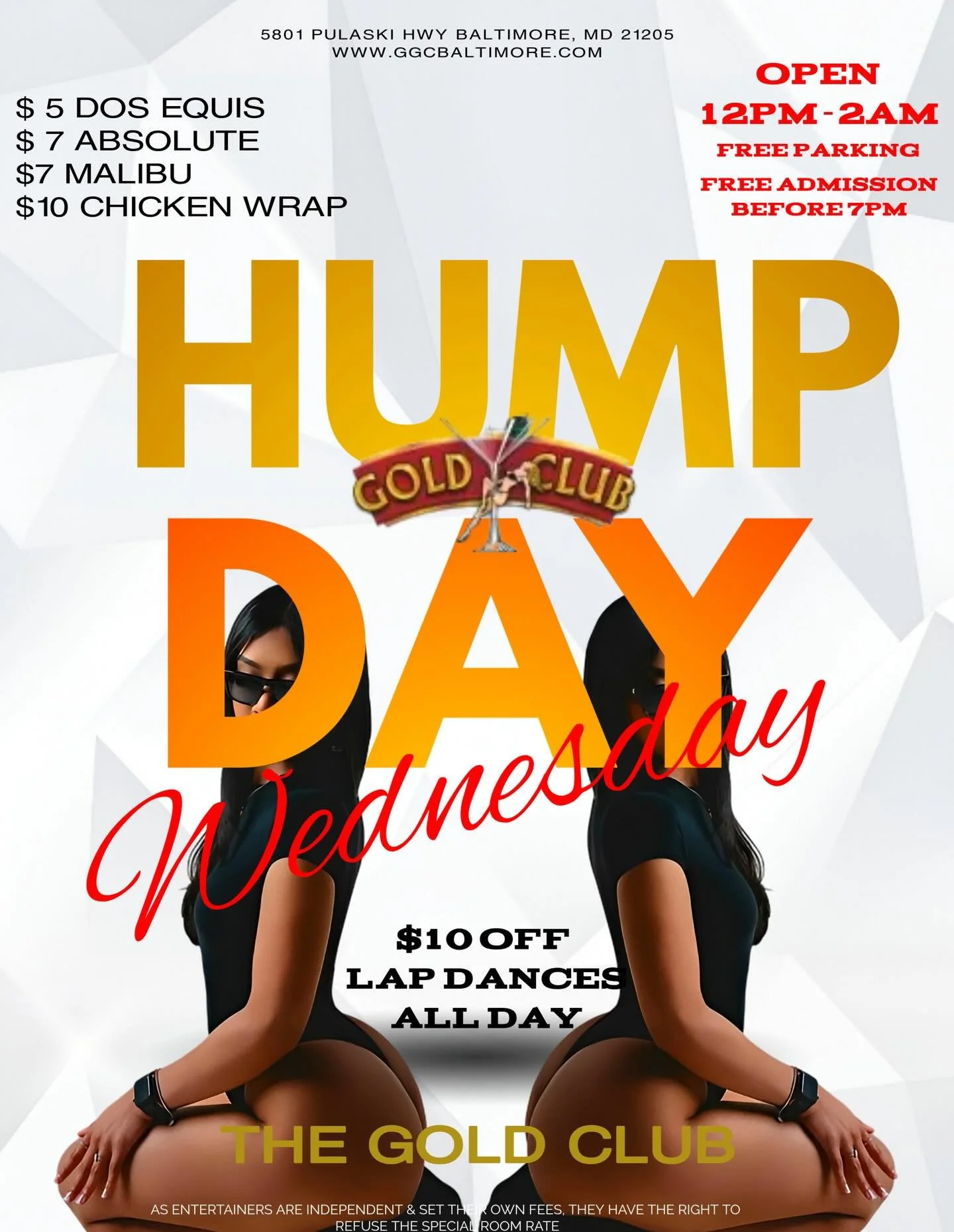 It's our favorite day of the week!!!! HUMP DAY!!!!! $10 off Lap Dances all day!!!!! #lapdance #humpday #gentlemensclub #goldclub