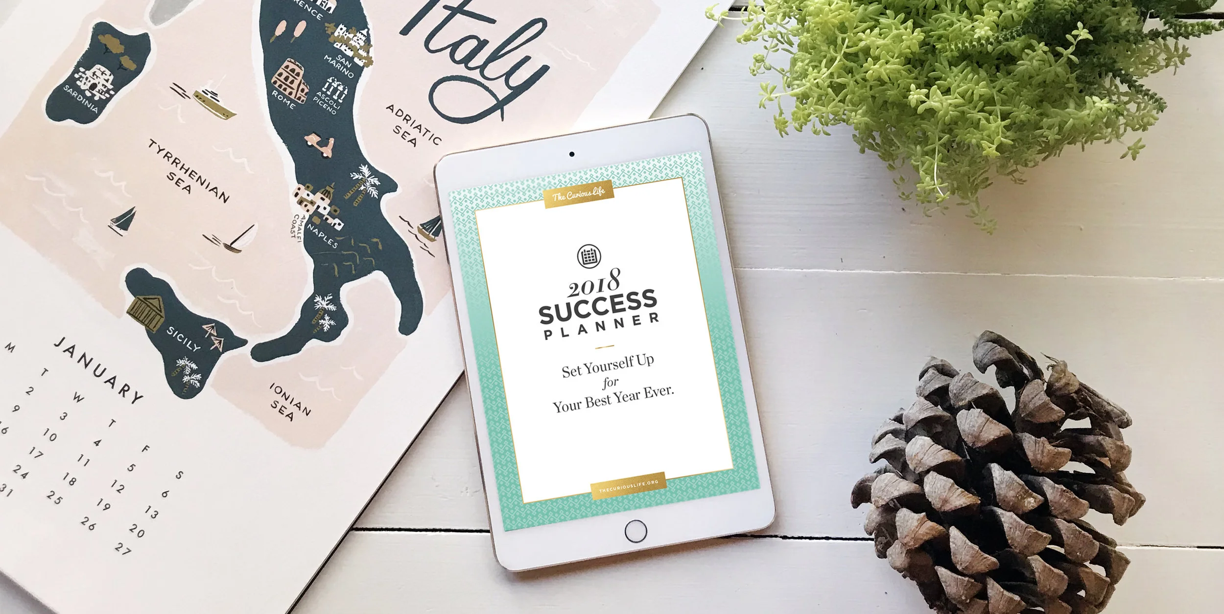 2018 Calendar, 2018 planner, the curious life, success planner