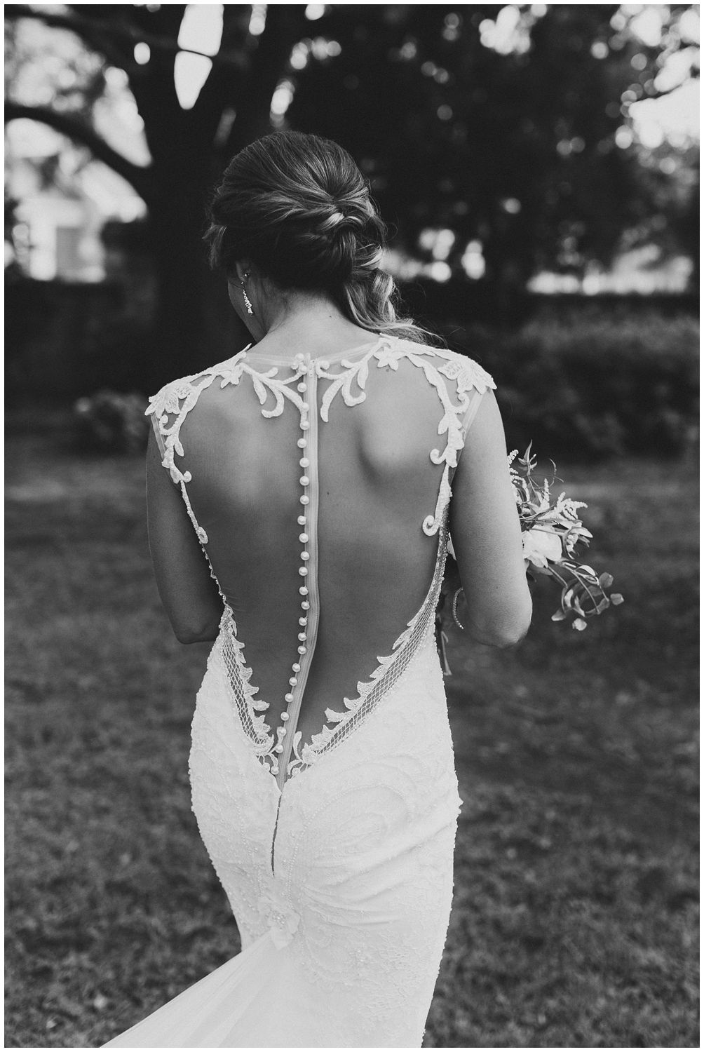 Illusion back in wedding gown