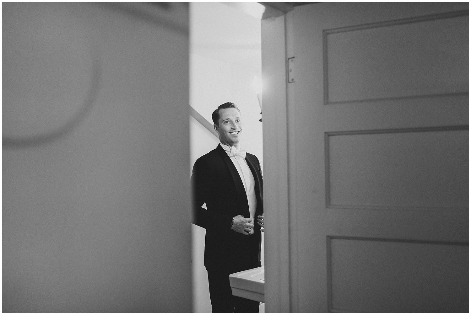 Groom getting ready for wedding