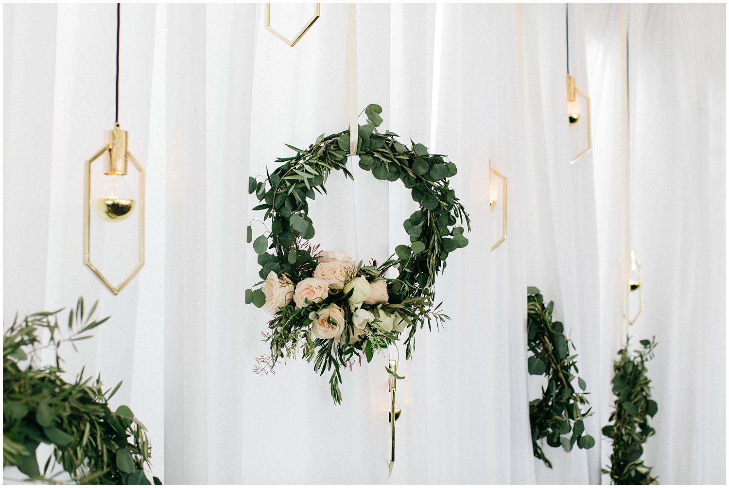 wedding wreath backdrop
