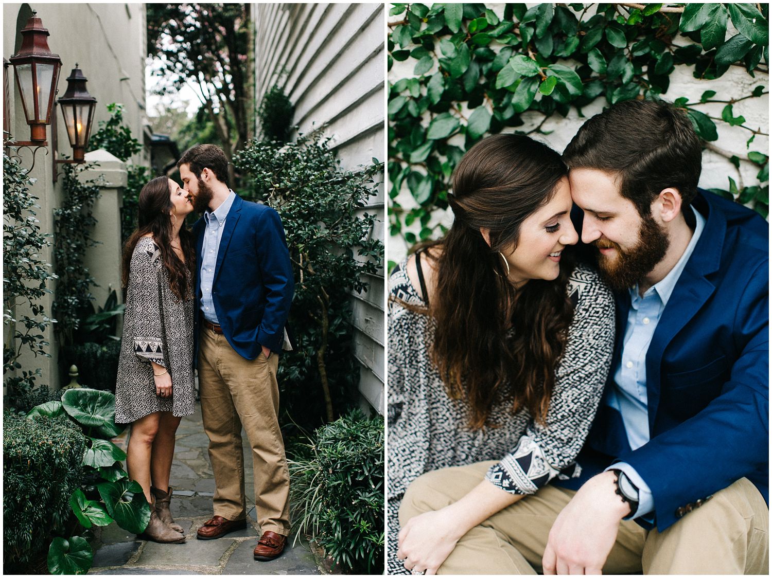 downtown Charleston alleyway engagement session