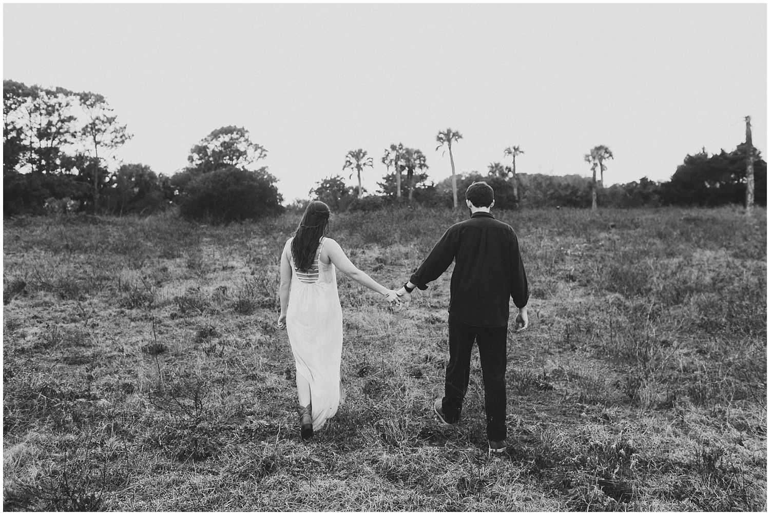 engagement session in open field