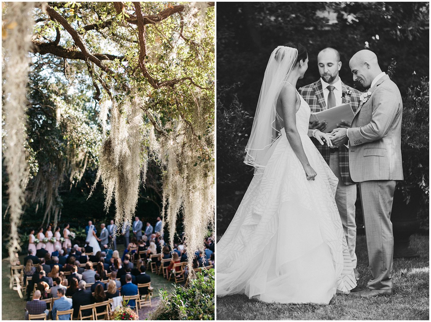 Southern wedding with moss