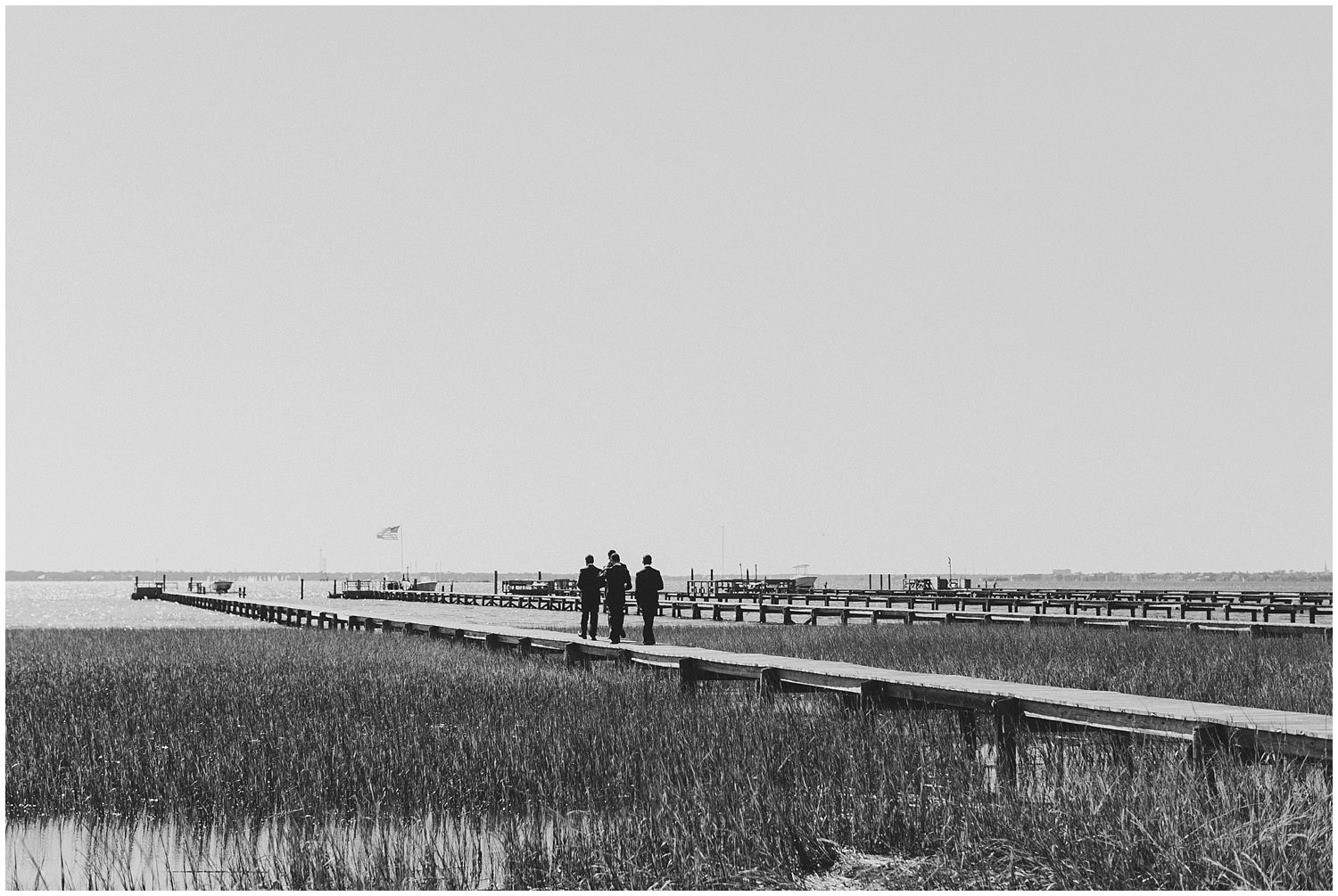 groomsmen on dock