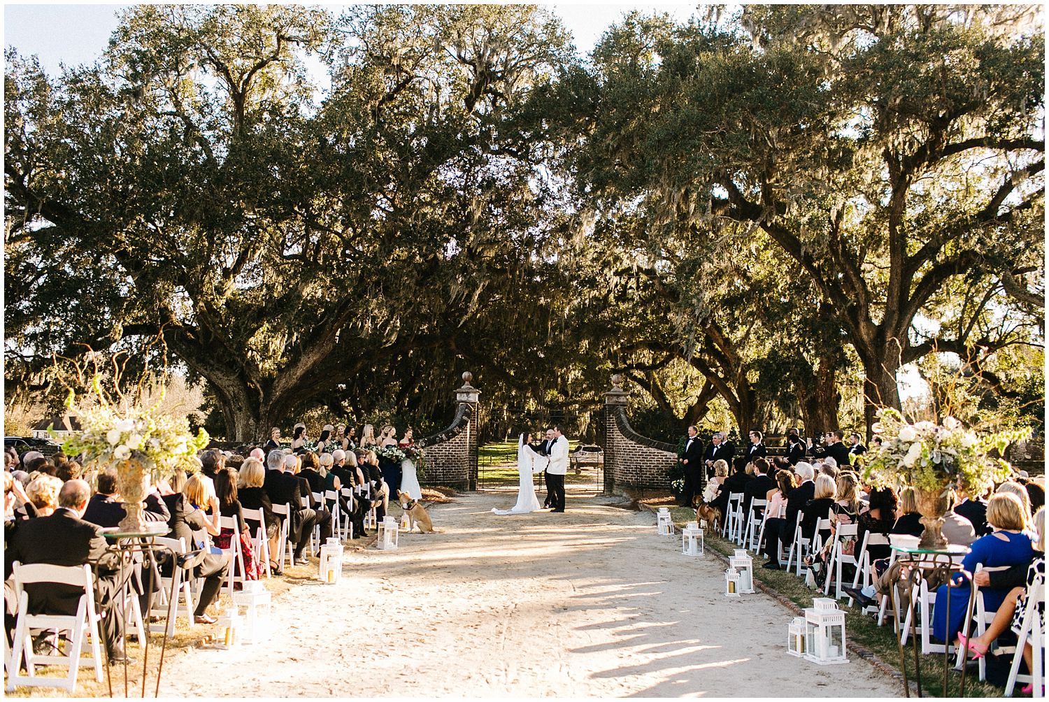 boone hall plantation wedding ceremony at house