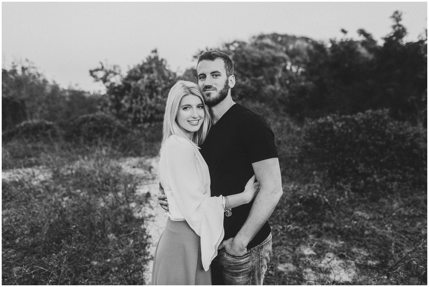 moody beach engagement session