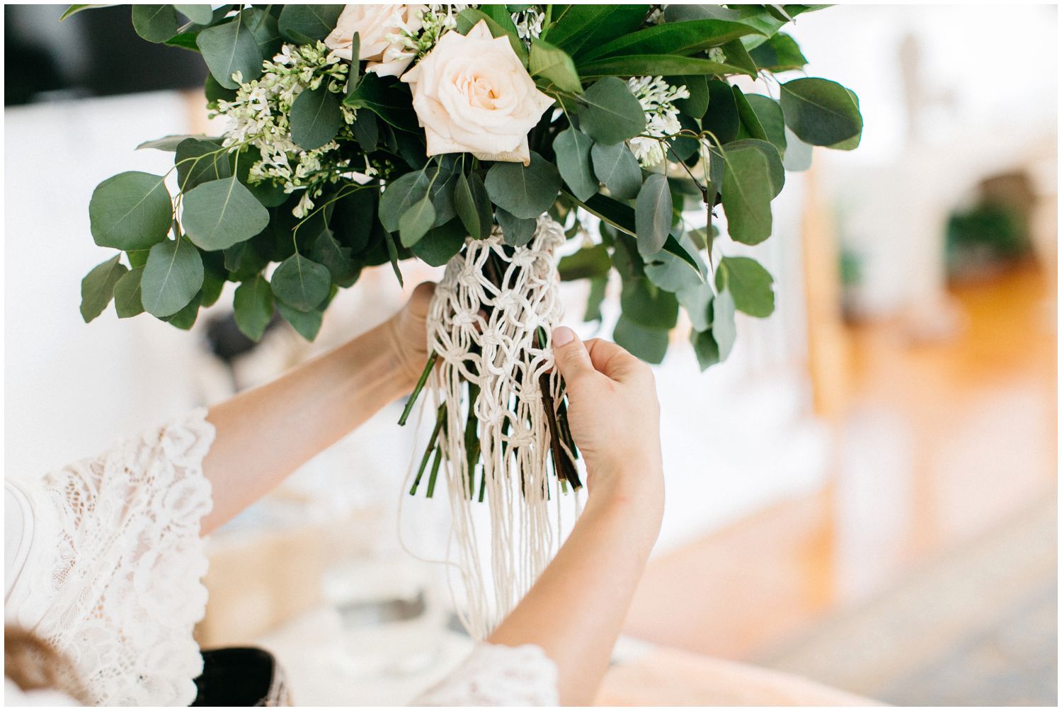 handmade wedding day bouquet