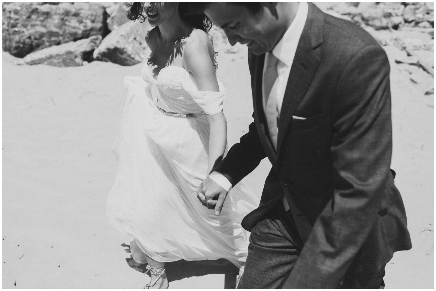 wedding day portraits on the beach