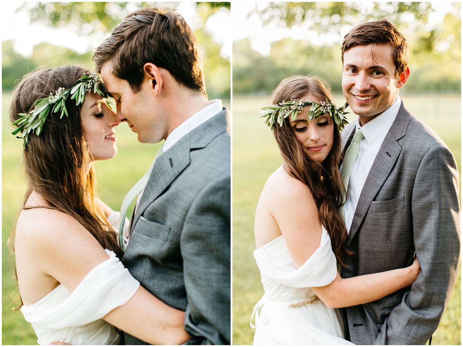 Boho bride with flower crown