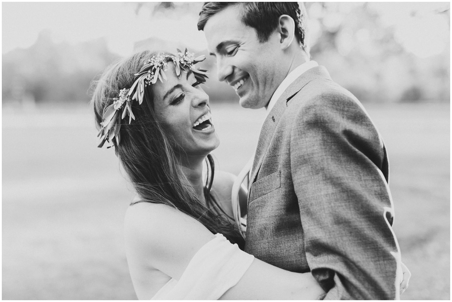 boho bride with flower crown