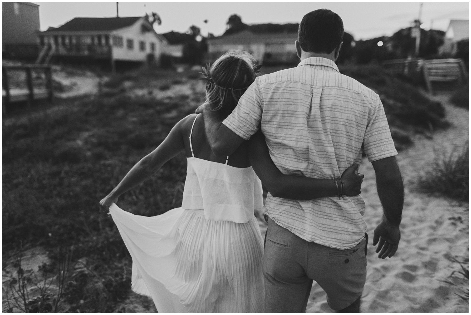 Folly Beach engagement session during sunset