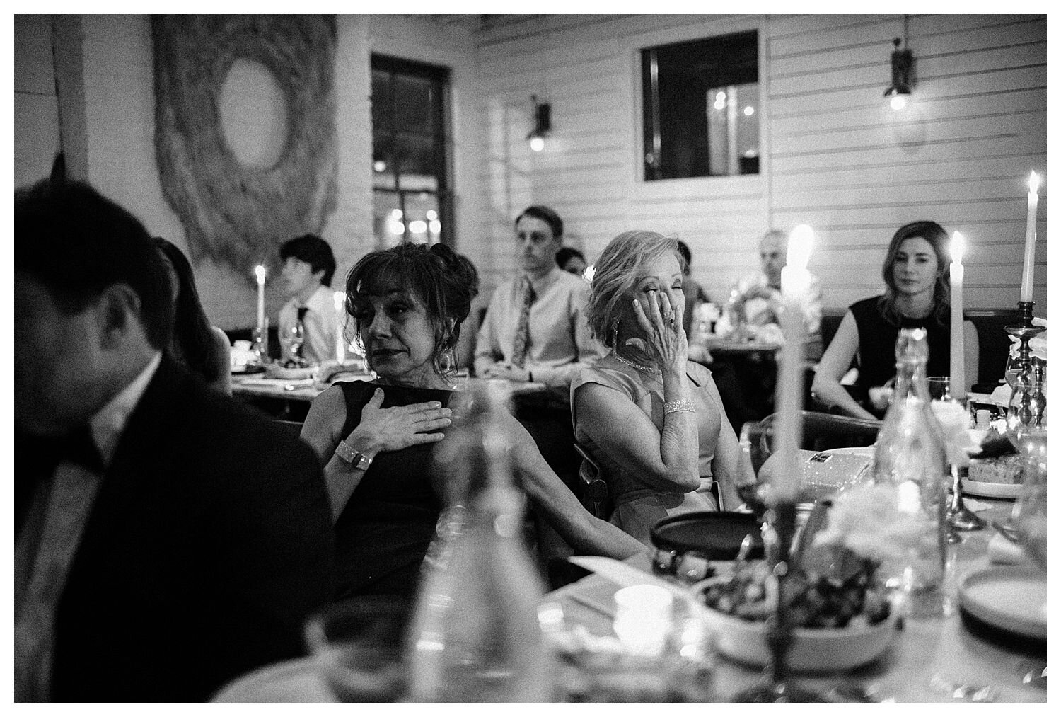 Emotional speeches during wedding reception