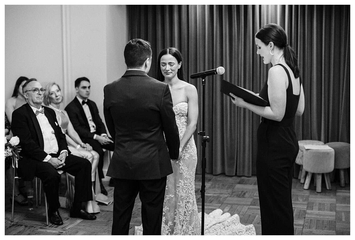 Emotional vows during wedding ceremony