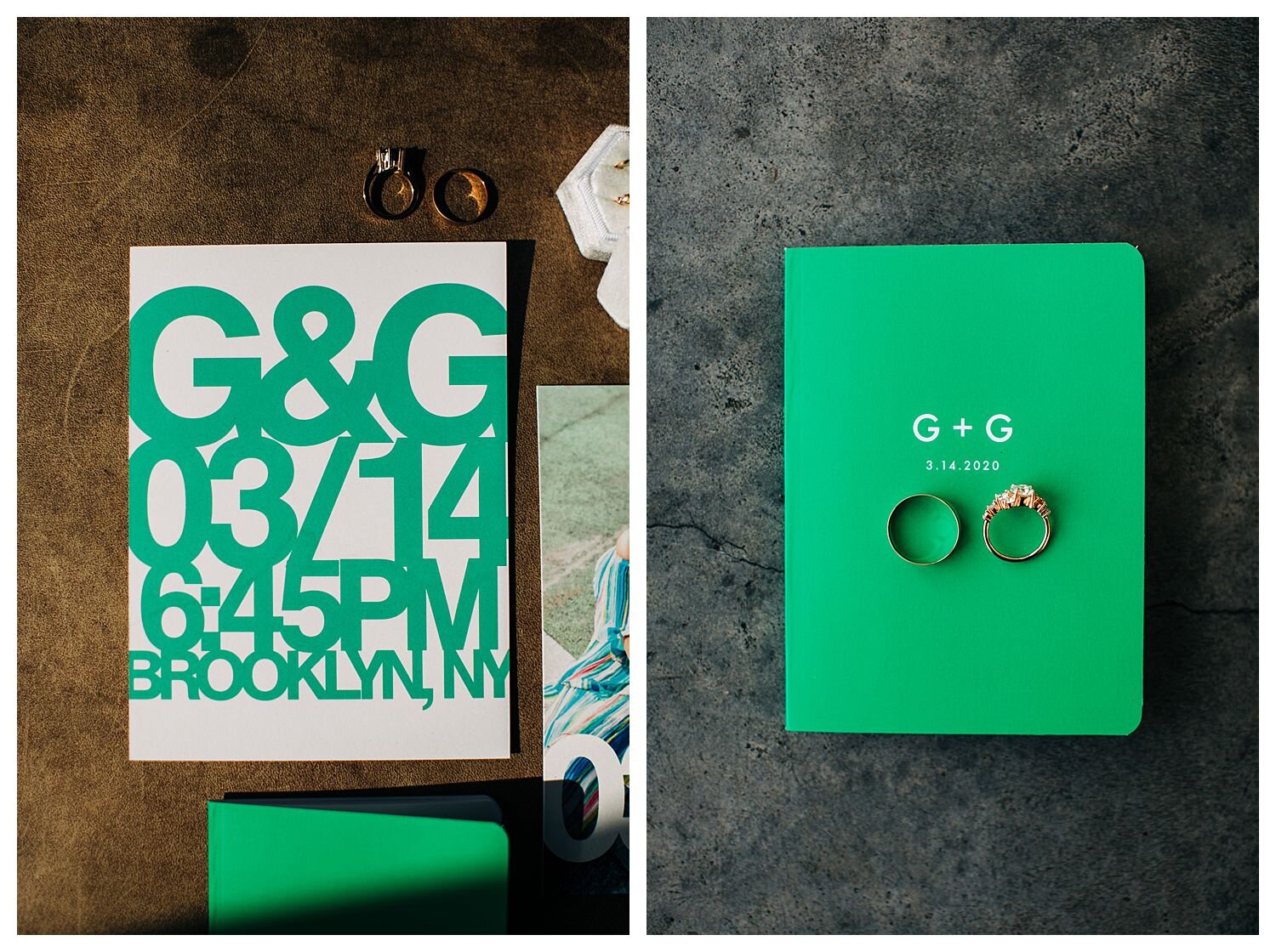 modern green wedding invitation