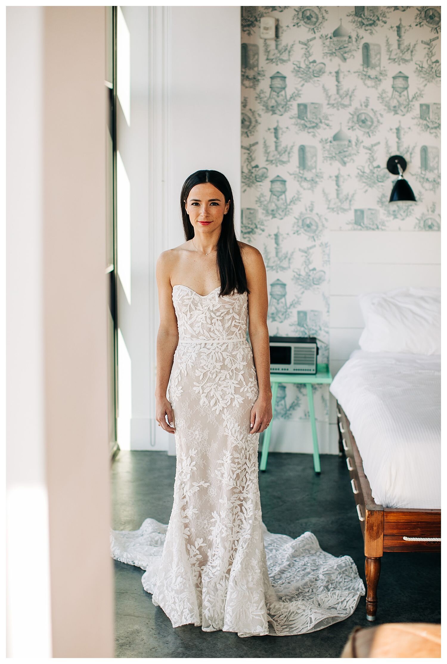 modern bridal portrait at hotel