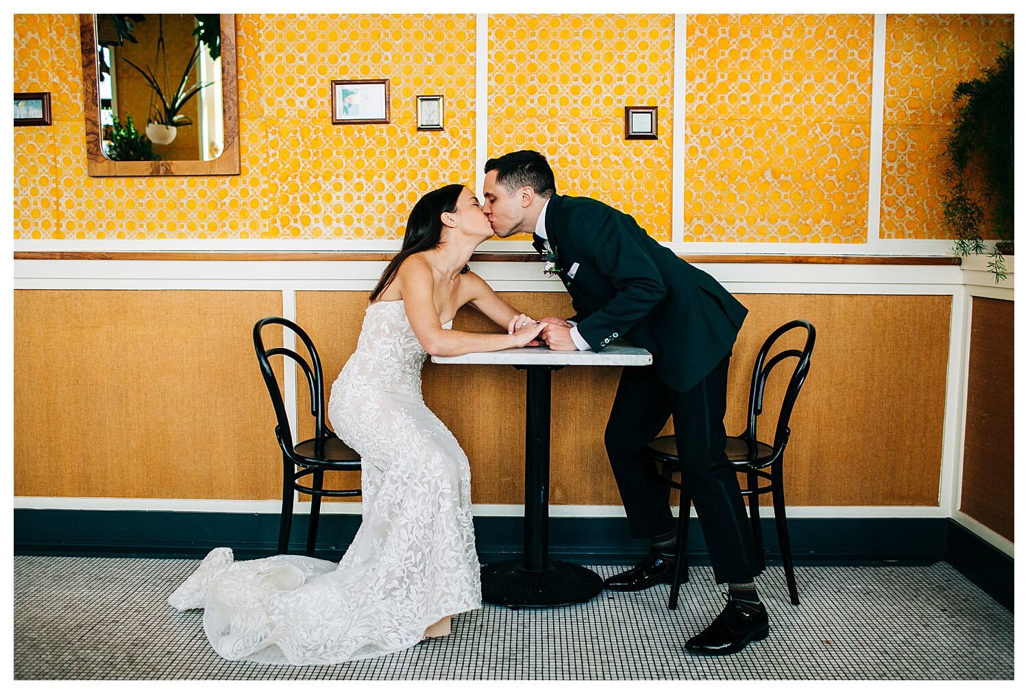 Bride and groom portraits in Wythe Hotel