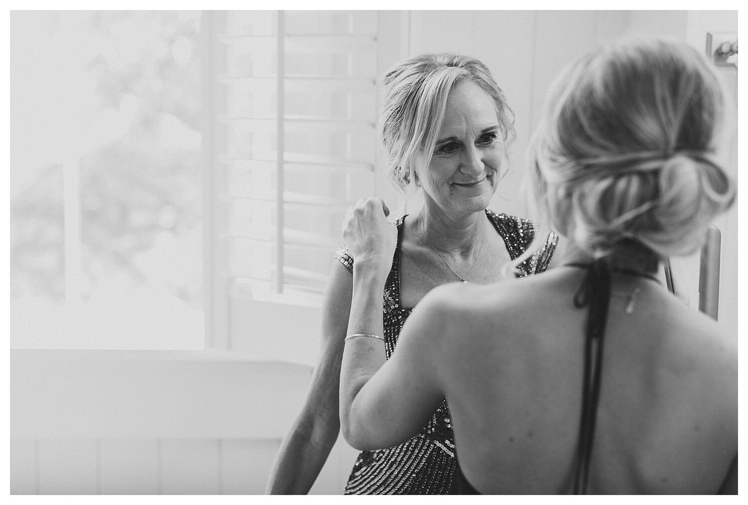 special moment between bride and mom