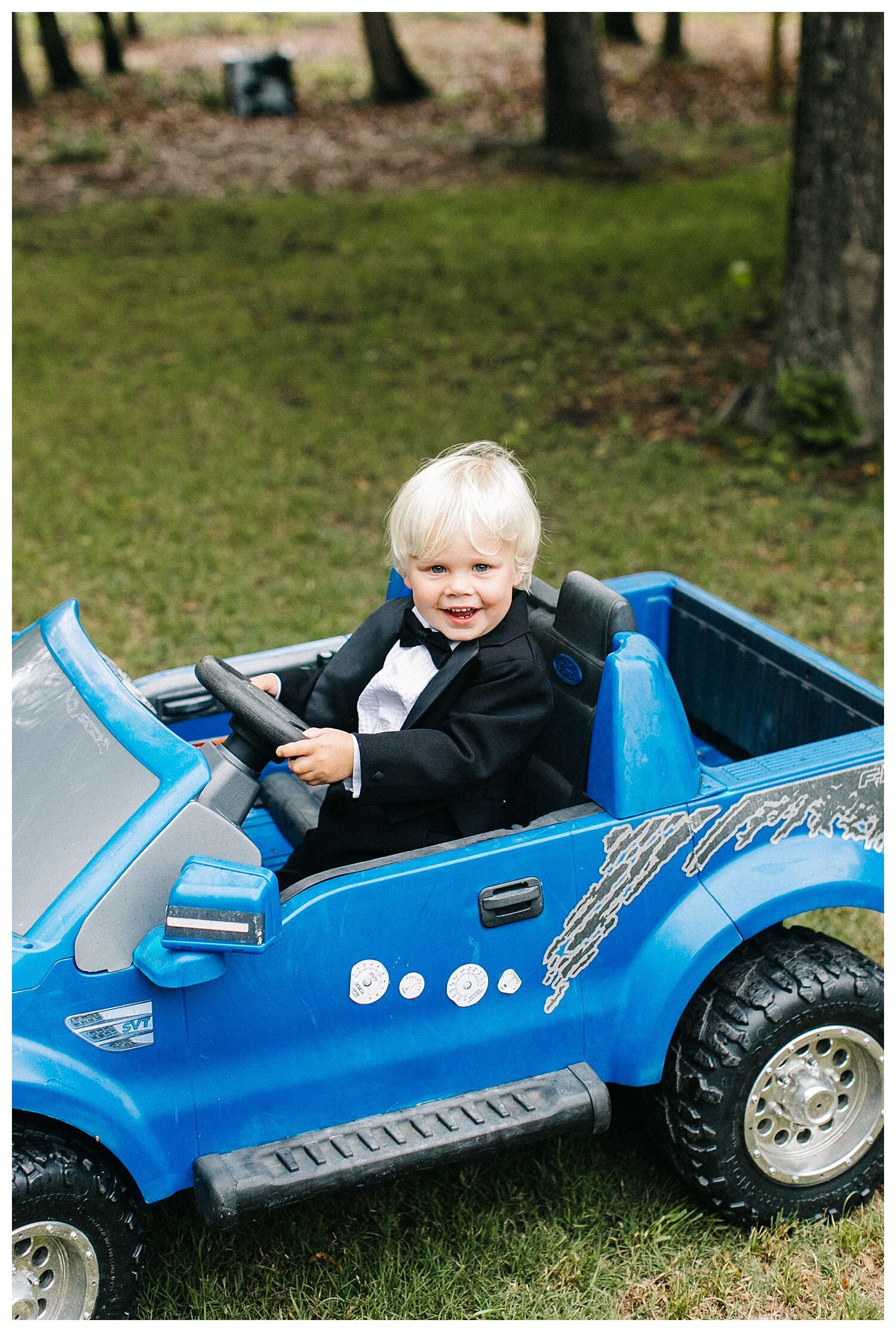 ring bearer in toy car