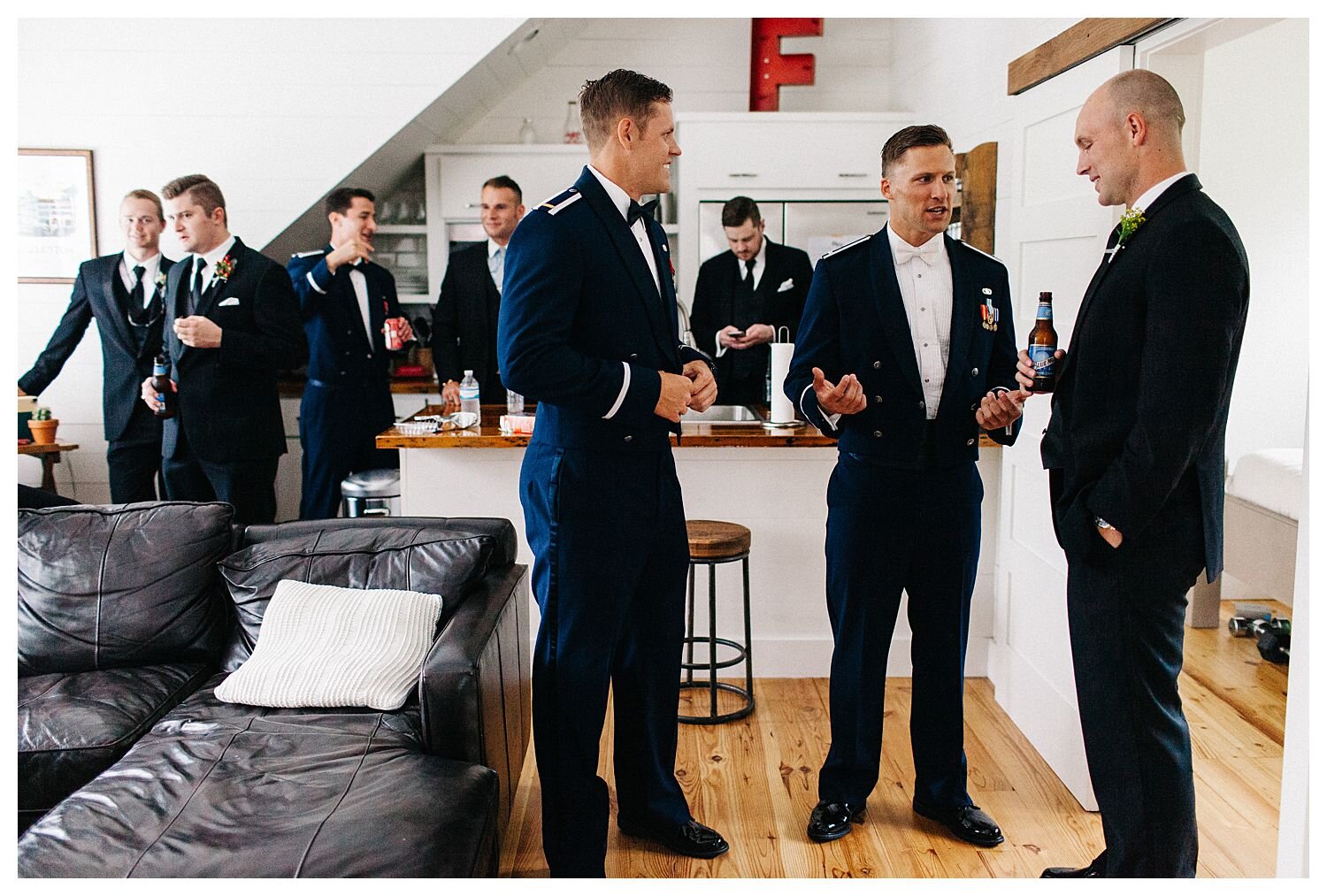 groomsmen hanging out before wedding