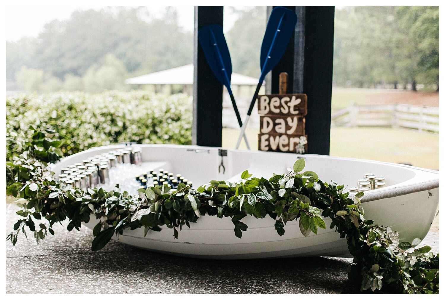 boat with drinks in it wedding