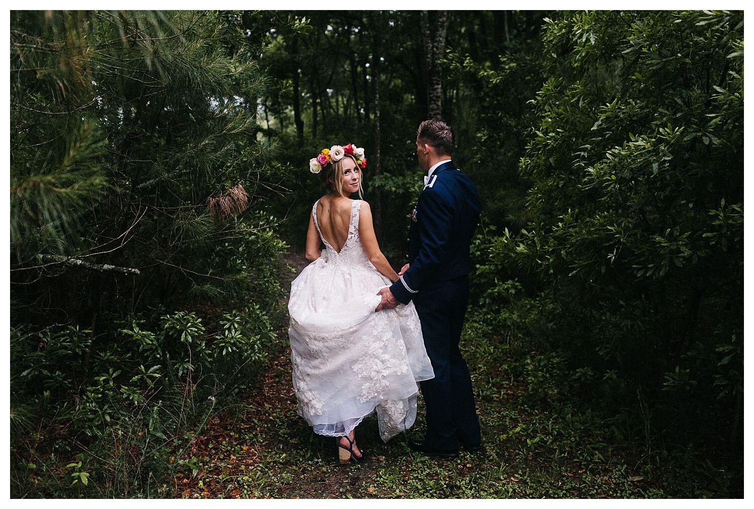 boho bride with flower crown