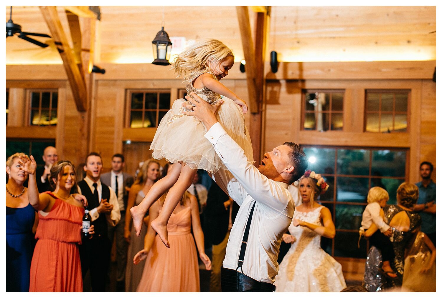 dancing with flower girl