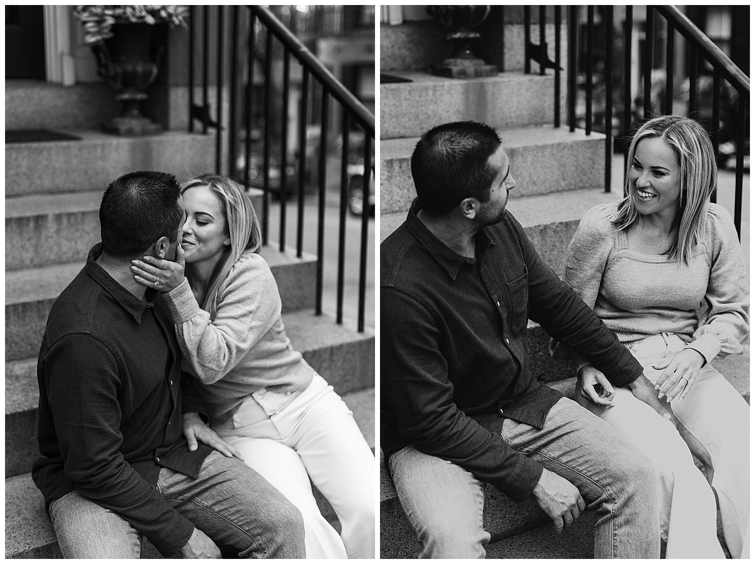 Romantic engagement session in Beacon Hill, Boston