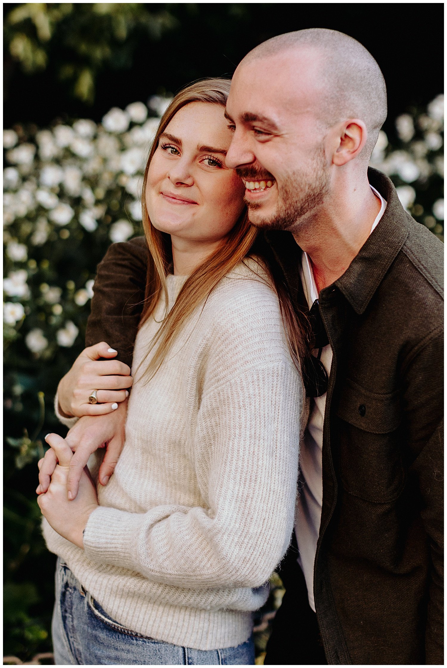 Candid engagement session in Washington Square Park