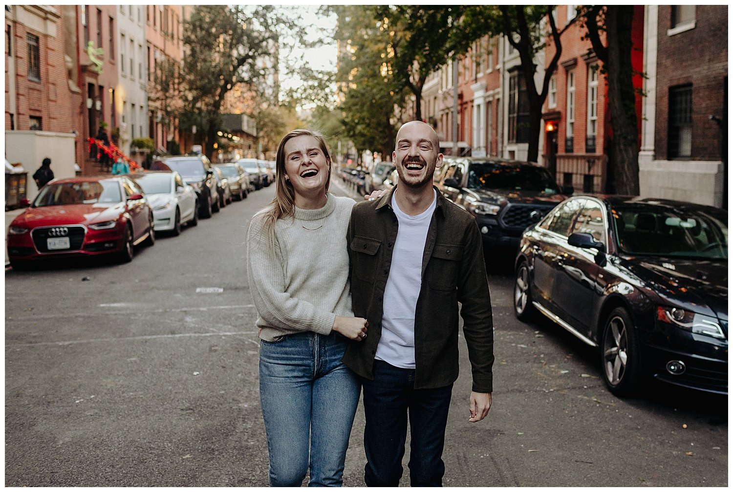 candid engagement session in NYC