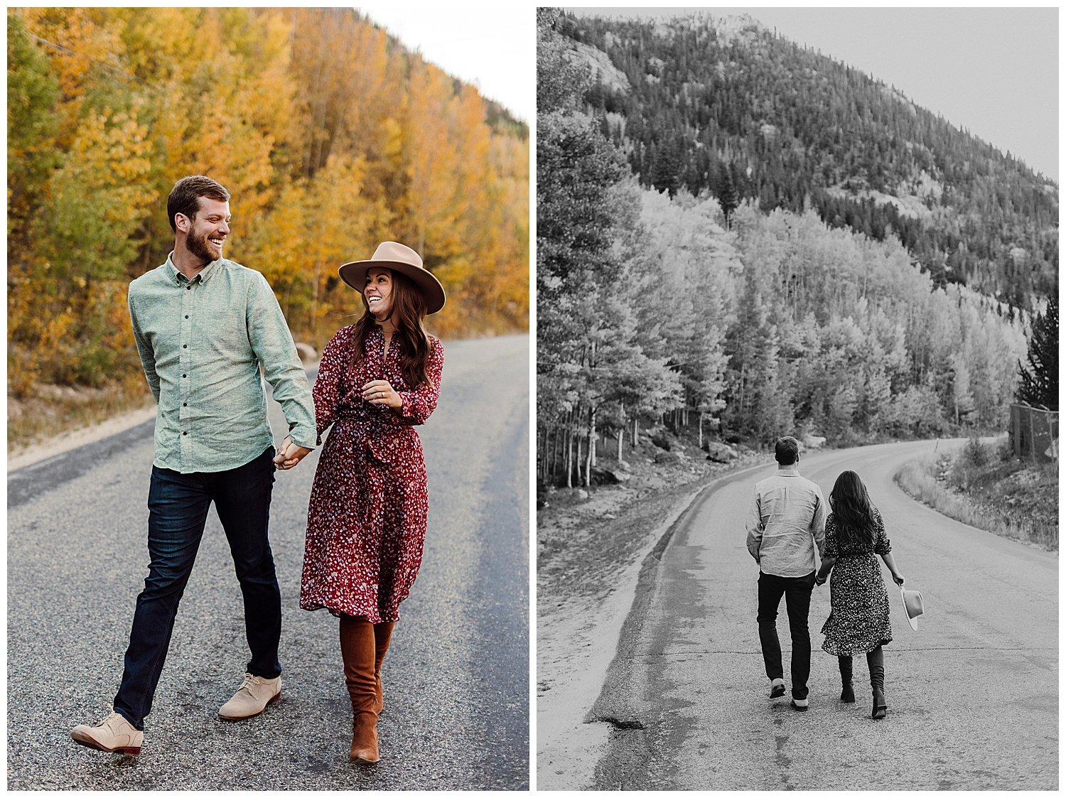 engagement session in aspen trees