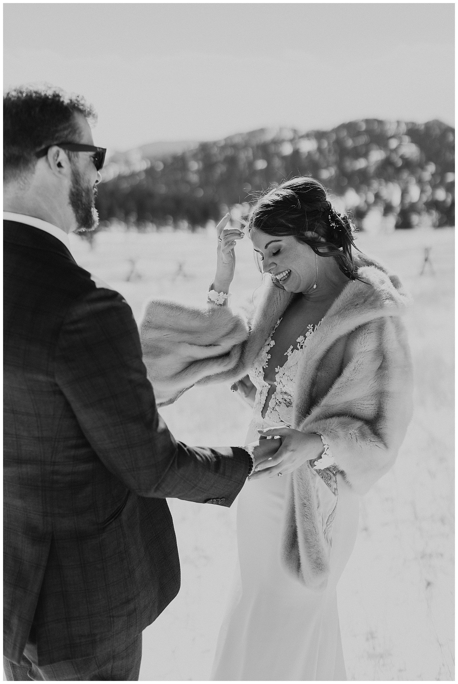 candid bride and groom