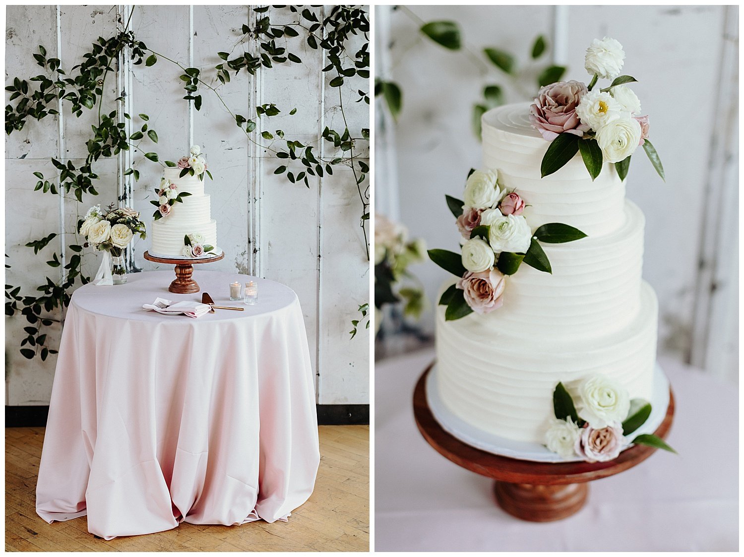elegant wedding cake with flowers