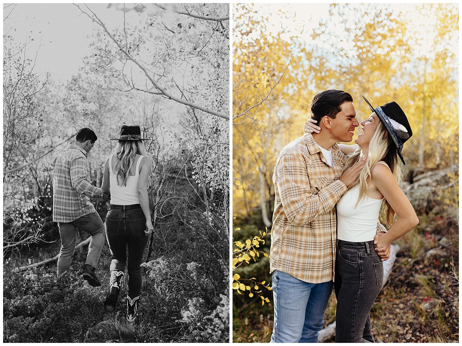 Fall engagement session in Aspen trees