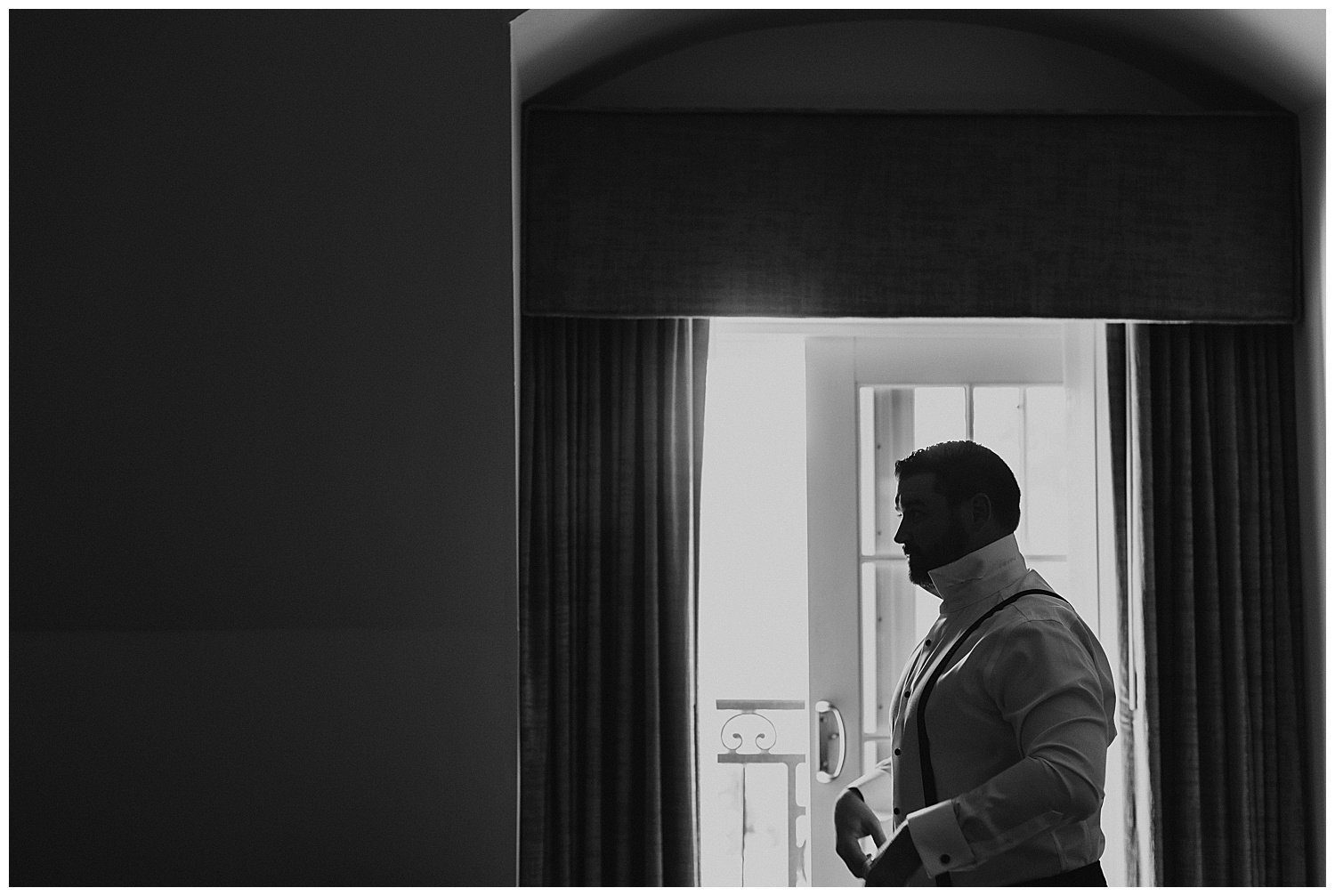 groom getting ready on wedding day