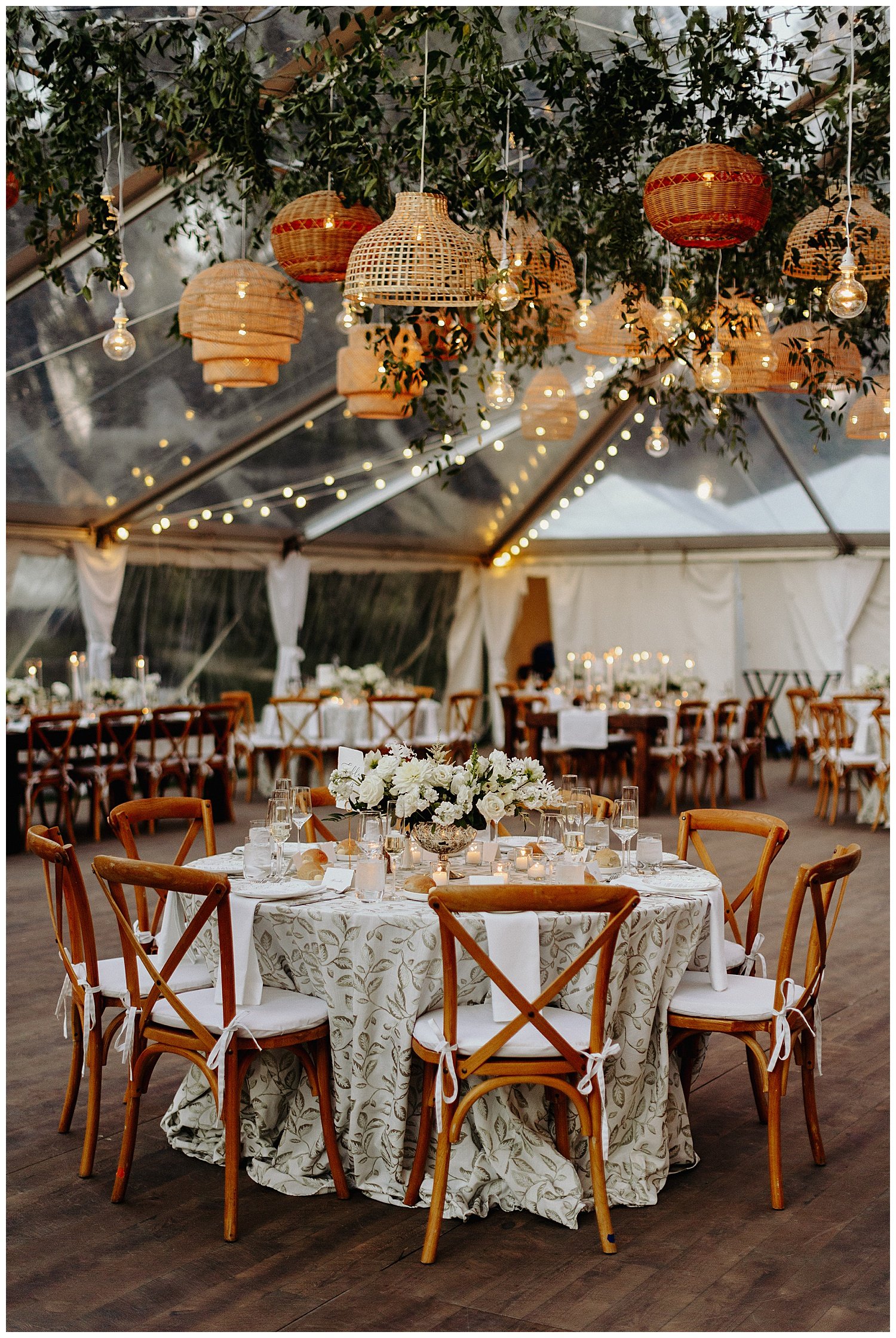 hanging baskets wedding decor