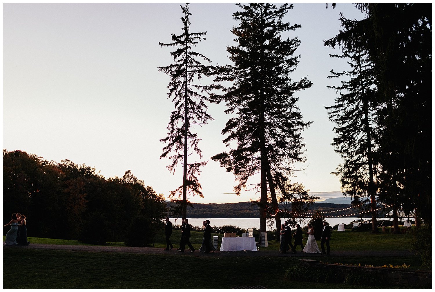 Wedding on Hudson River in upstate New York