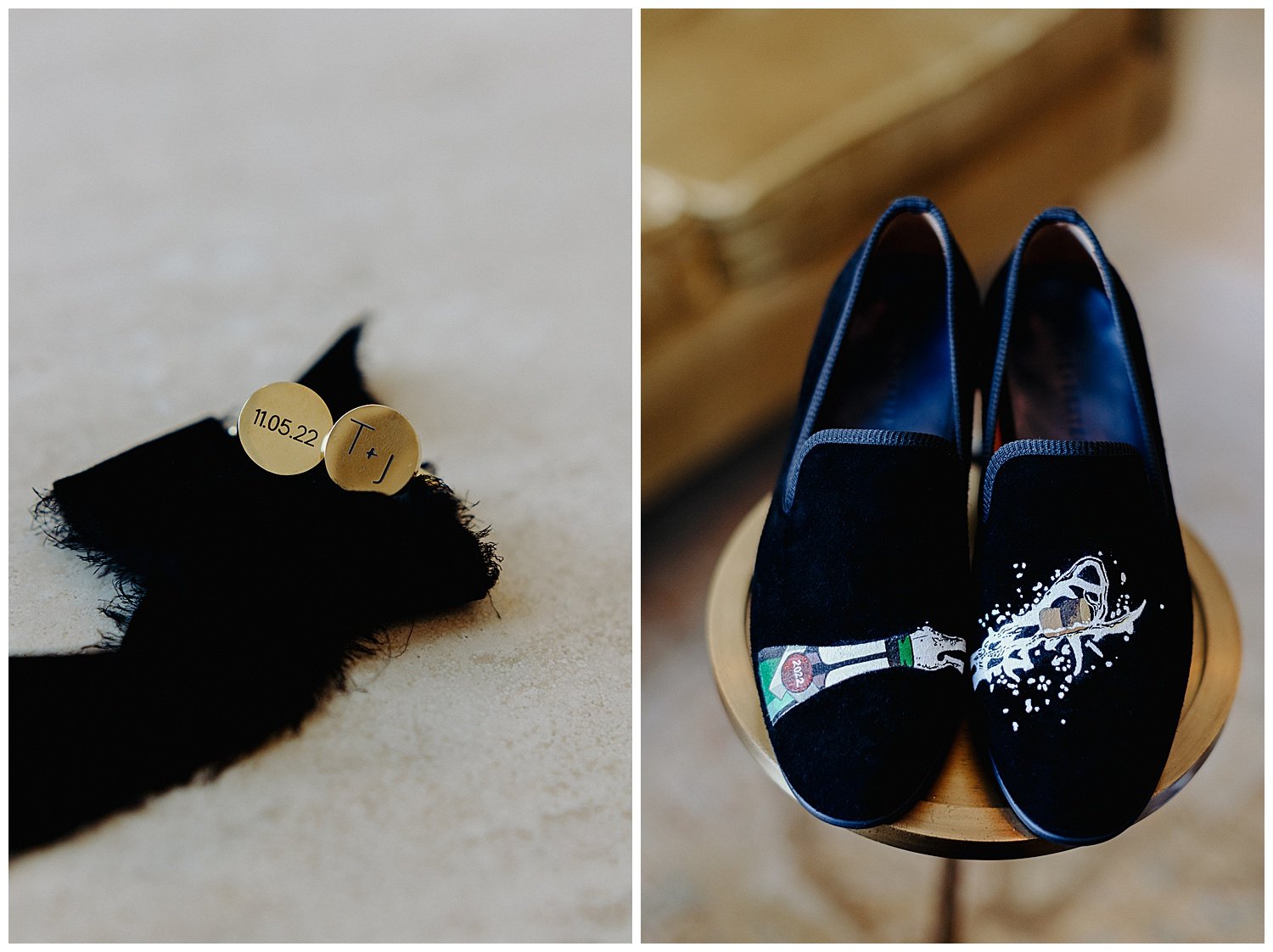 custom groom's loafers