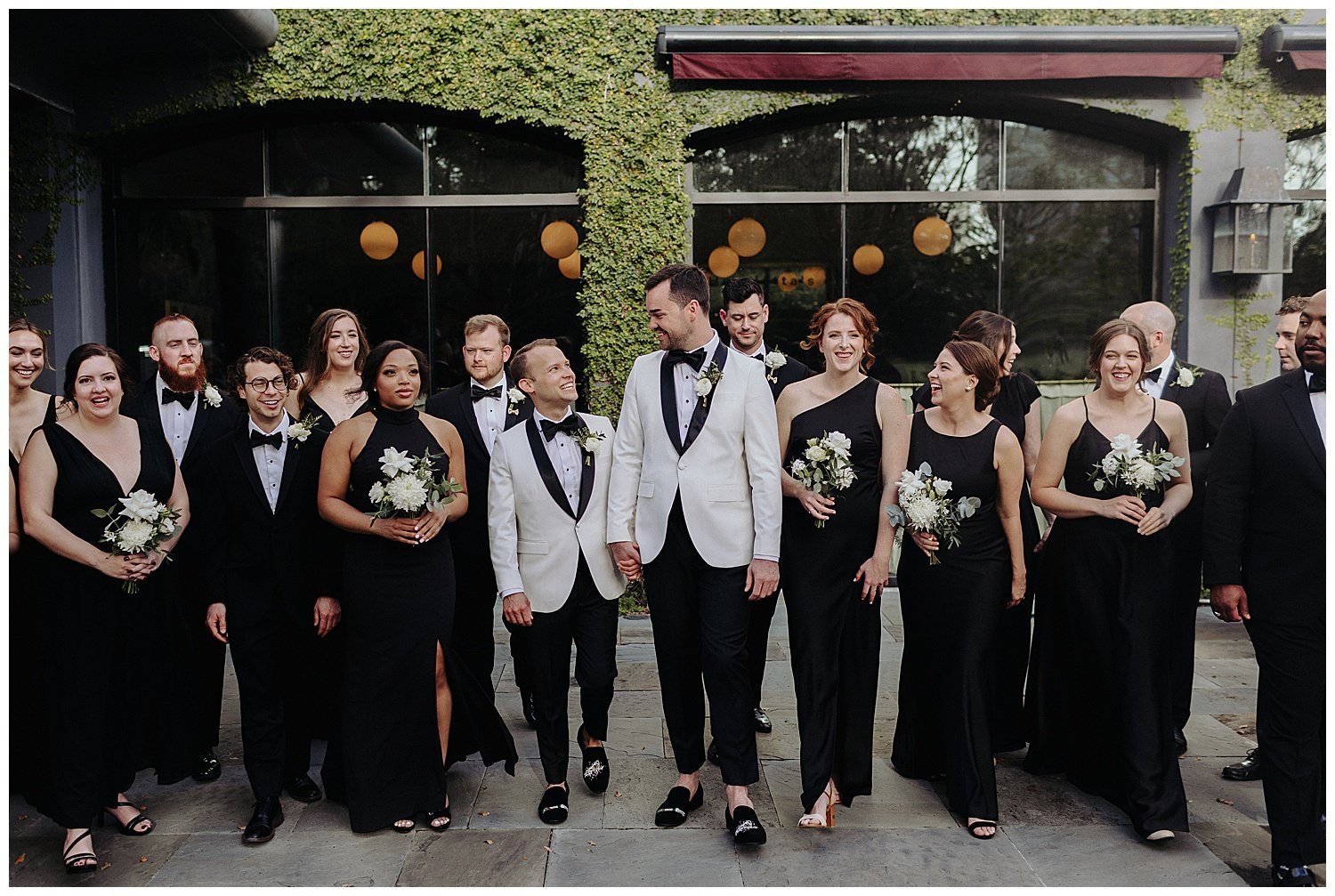 mix wedding party in all black