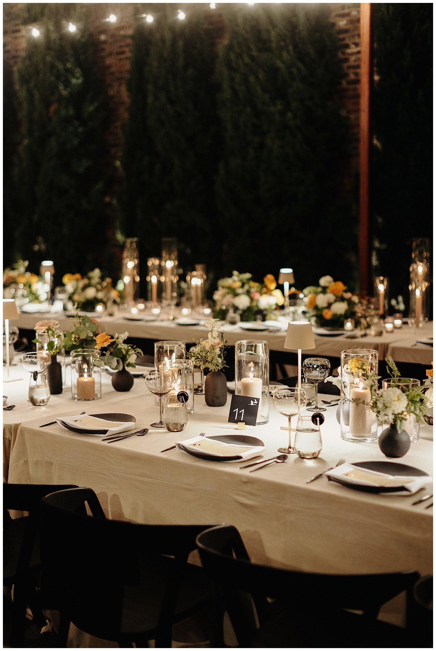 masculine wedding reception for two grooms