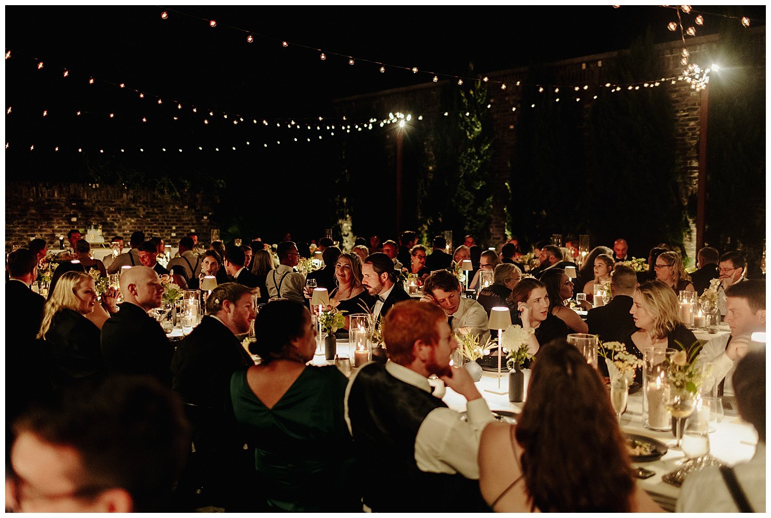 candlelit wedding reception