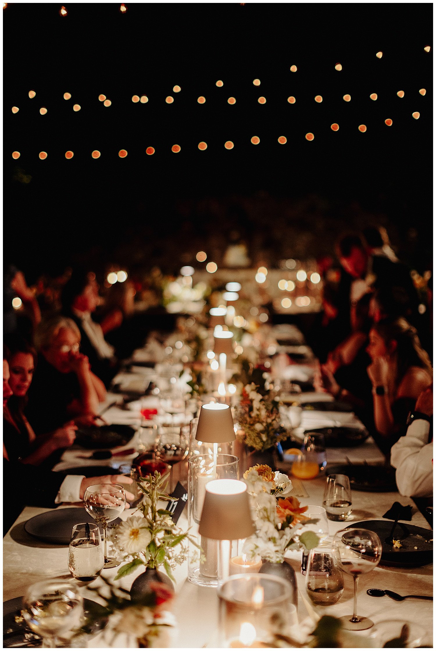 lamps on wedding reception tables