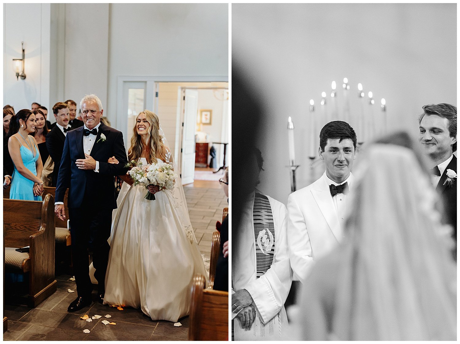 bride walking down aisle to groom