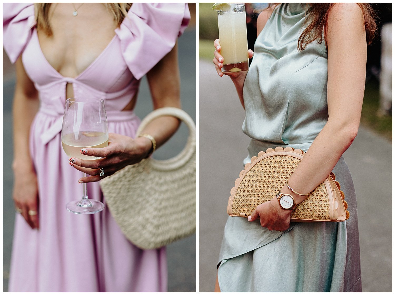 wedding guests in bright dresses