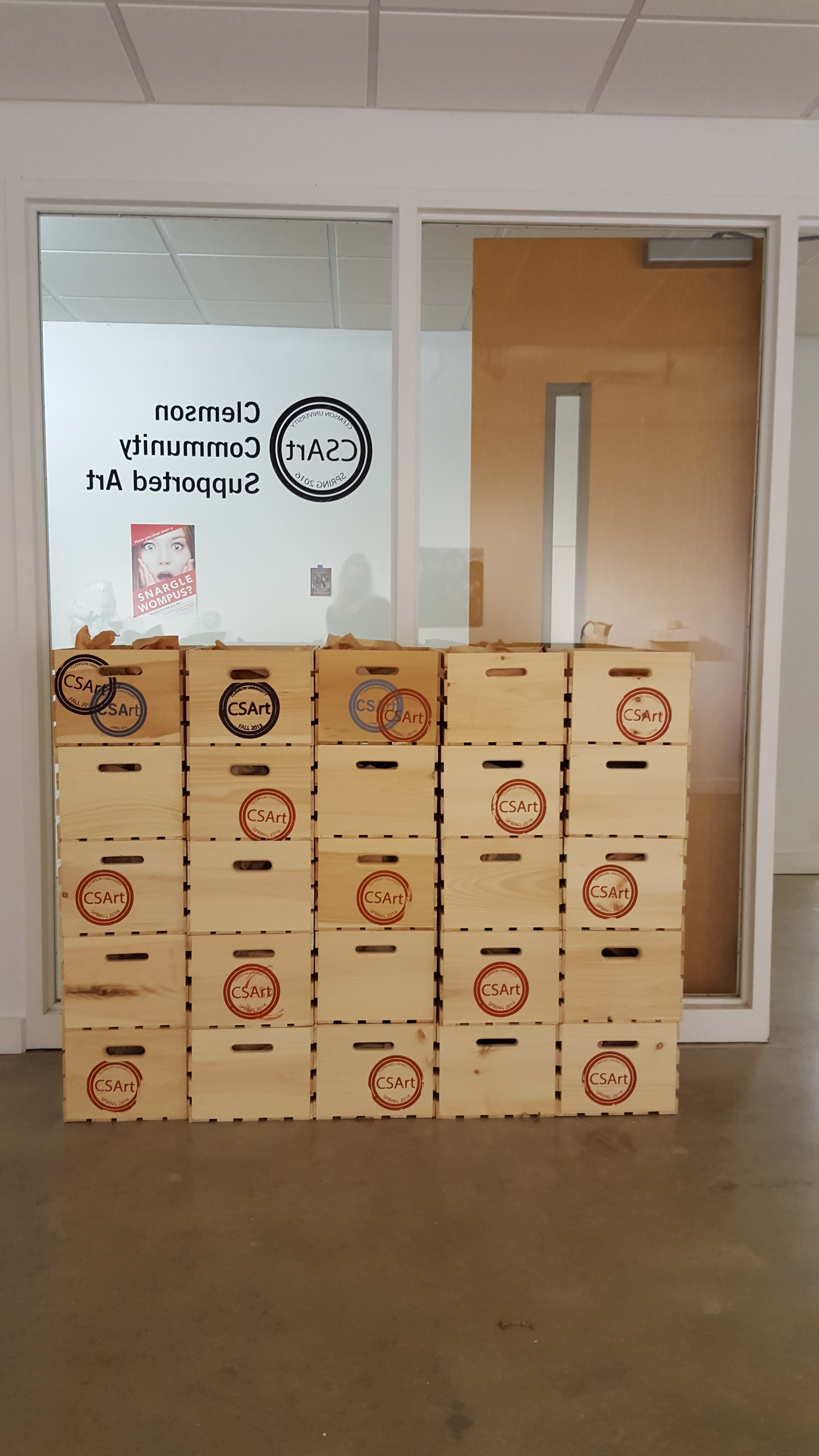 All the share crates ready for pick up.