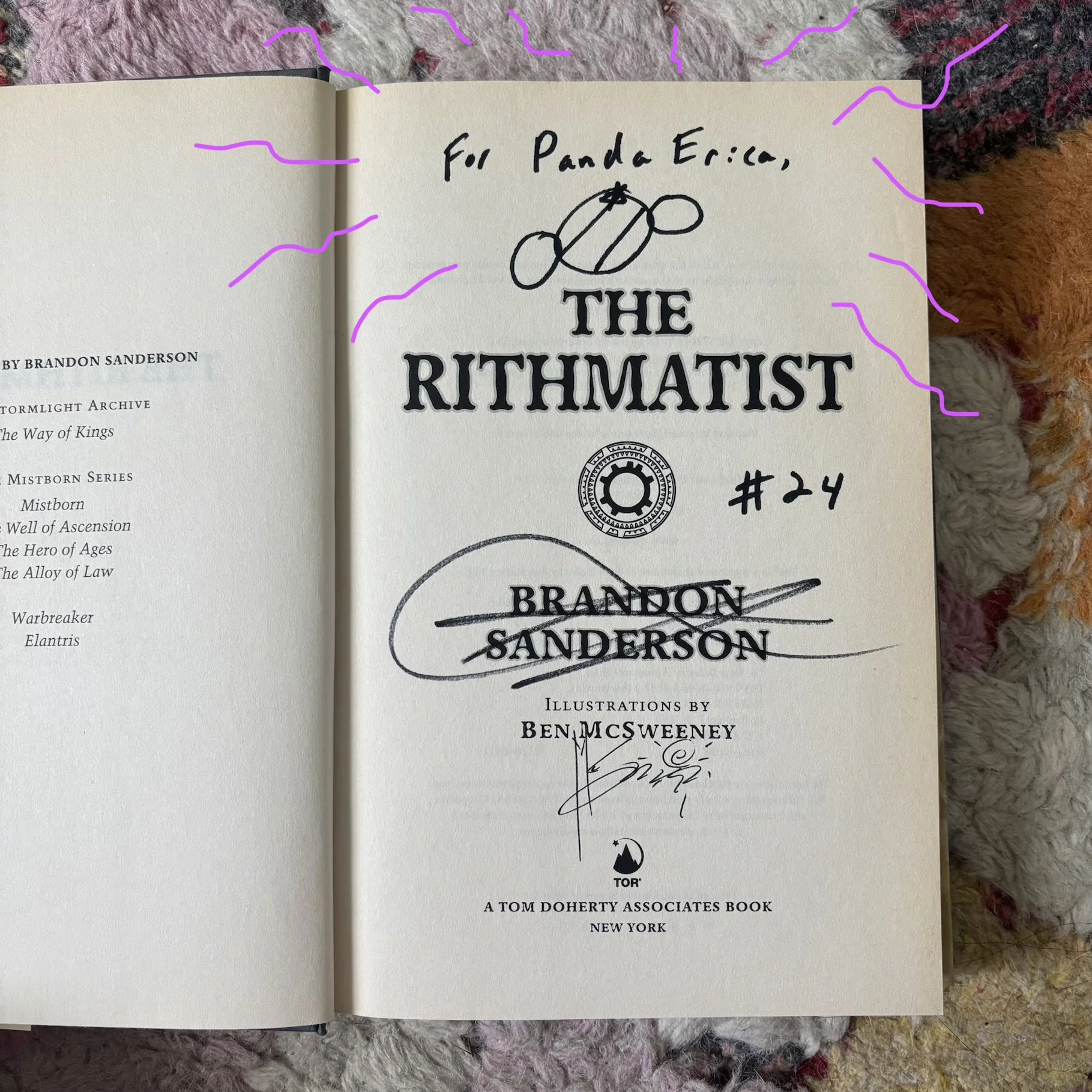  Autographed copy of The Rithmatist after Brandon Sanderson’s book launch party at Books of Wonder circa 2013 